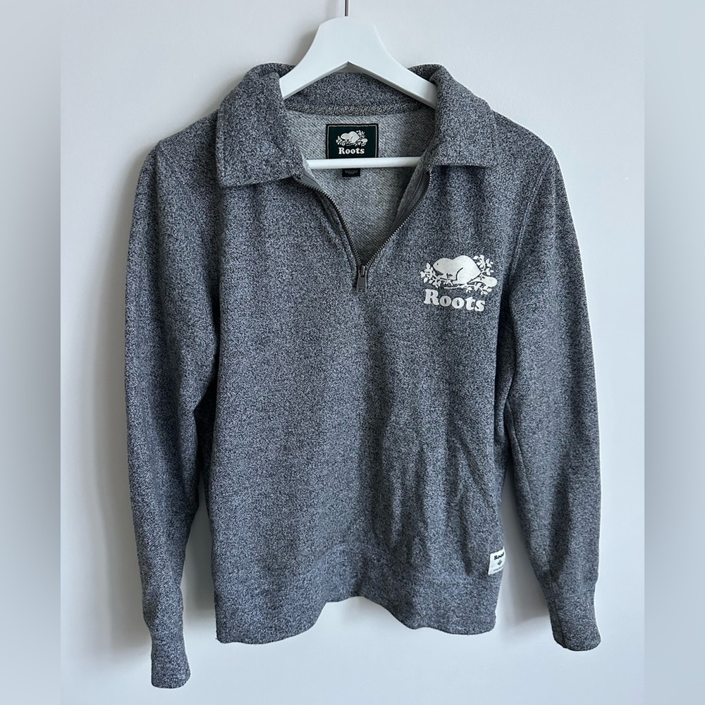 Roots Gray Half-Zip Sweatshirt